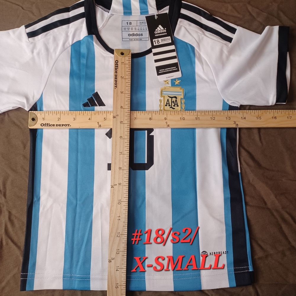 Argentina ๐ฆ๐ท youth soccer uniforms different sizes adidas blue and white - Picture 8 of 8